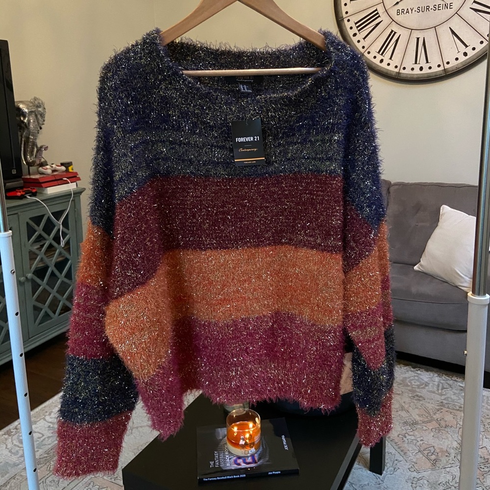 Colorblock sparkly sweater